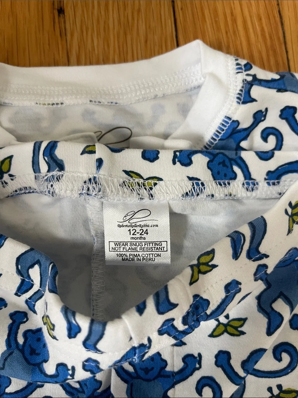 Roberta Roller Rabbit baby3 pc set Pajama top/bottom w/ Matching Blanket/towel